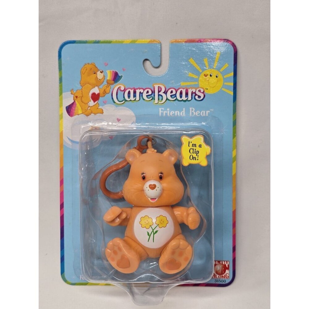 Care Bears- 2003 Clip On Poseable Keychain Figure- Friend Bear - NEW
